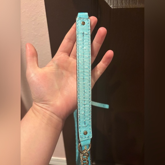 Kate Spade Blue Ostrich Clutch Bag